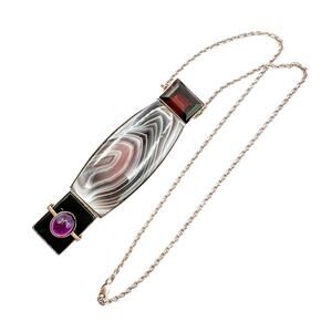 William V Harrold Sterling Silver Multi-Stone Necklace Amethyst Quartz Iolite